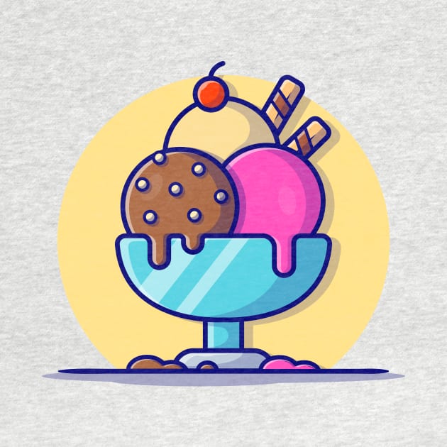 Ice Cream Scoop Cartoon Vector Icon Illustration (3) by Catalyst Labs